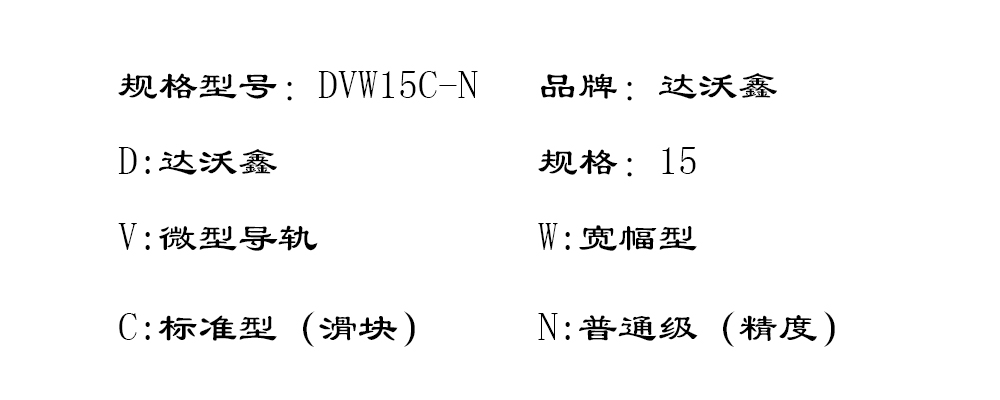 達沃鑫DVN3C標準微型導軌型號圖片